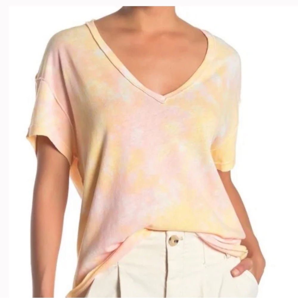 We The Free People Tie Dye Top | yellow-peach | S*